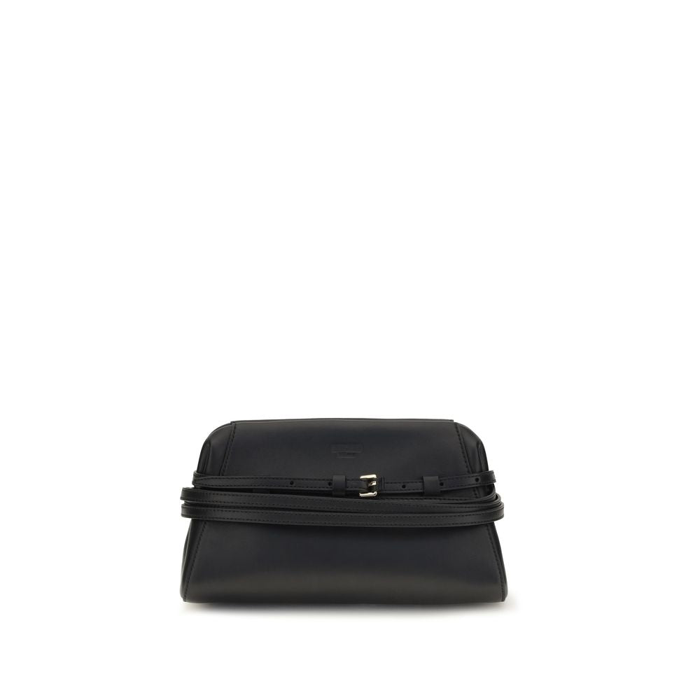 Moschino Black Goatskin Clutch Bag