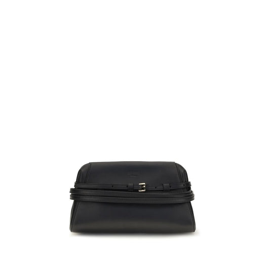 Moschino Black Goatskin Clutch Bag