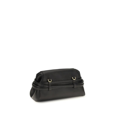 Moschino Black Goatskin Clutch Bag