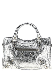 Balenciaga Silver Lamb Leather Handbag