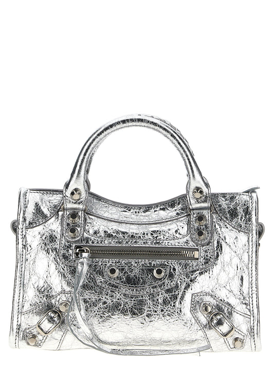 Balenciaga Silver Lamb Leather Handbag