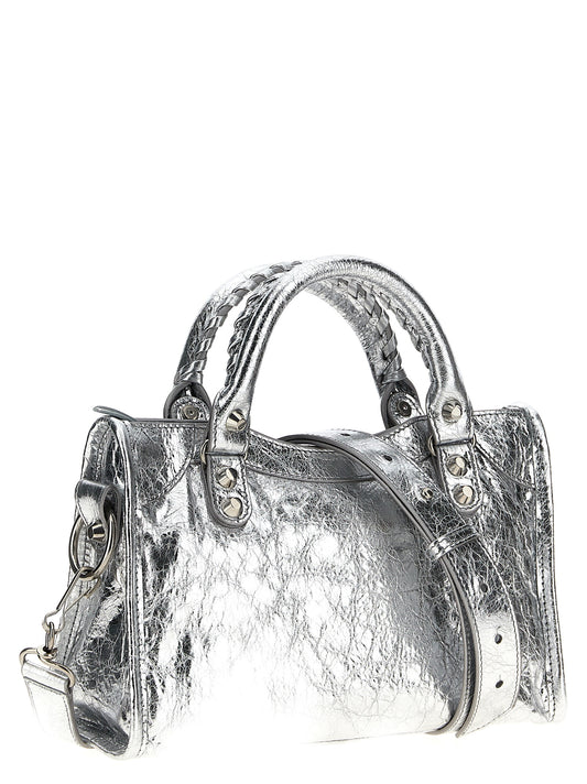 Balenciaga Silver Lamb Leather Handbag