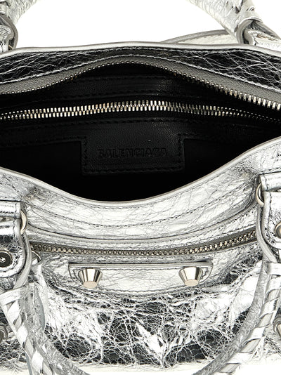 Balenciaga Silver Lamb Leather Handbag