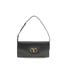 Valentino Garavani Black Calf Leather Bos Taurus Shoulder Bag