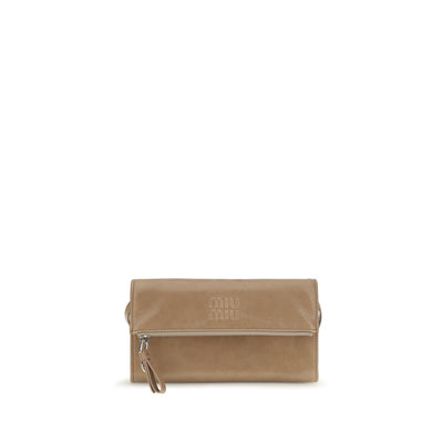 Miu Miu Beige Calf Leather Bos Taurus Clutch Bag