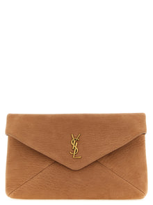 Saint Laurent Beige Lamb Leather Clutch Bag