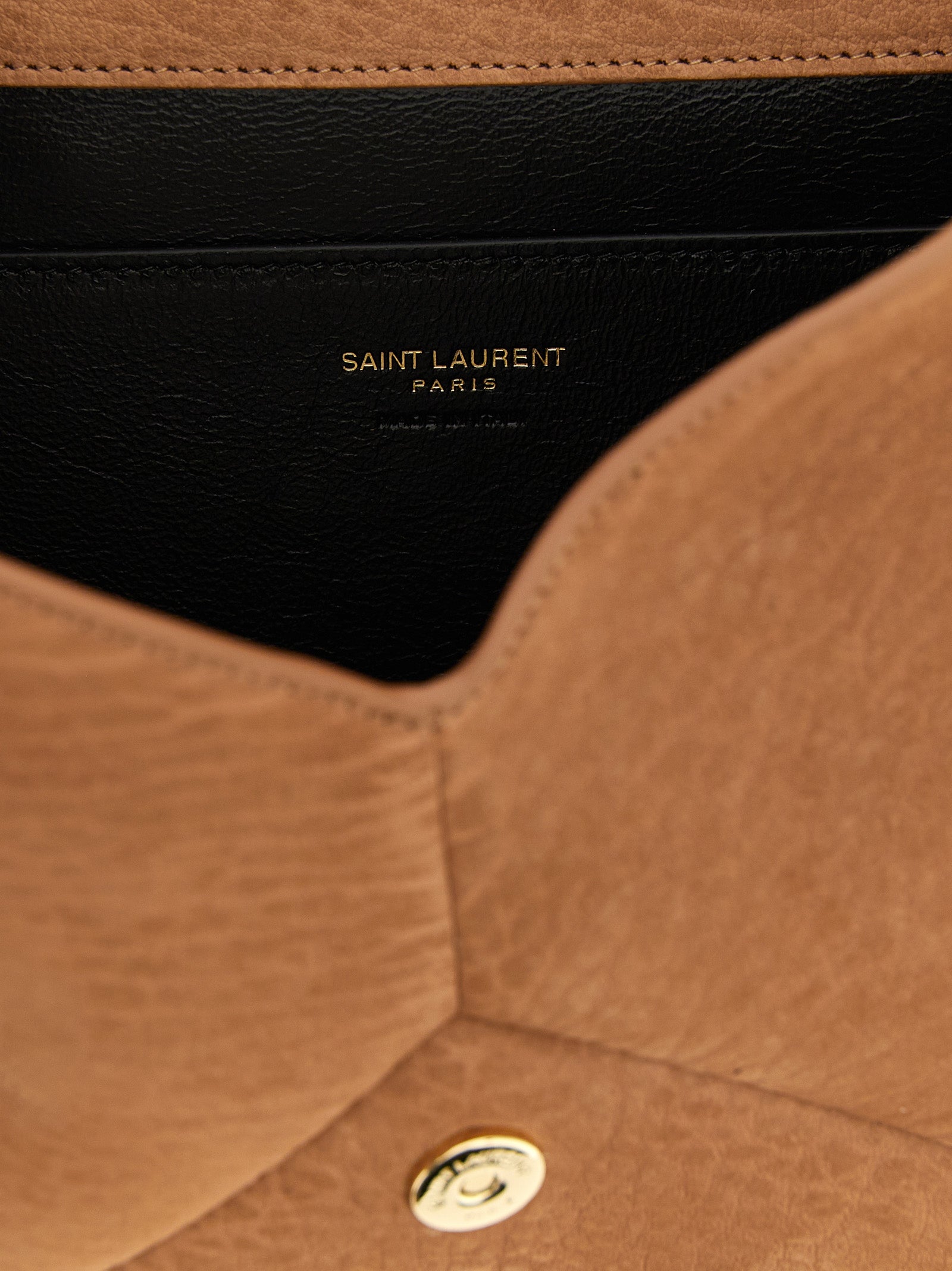 Saint Laurent Beige Lamb Leather Clutch Bag