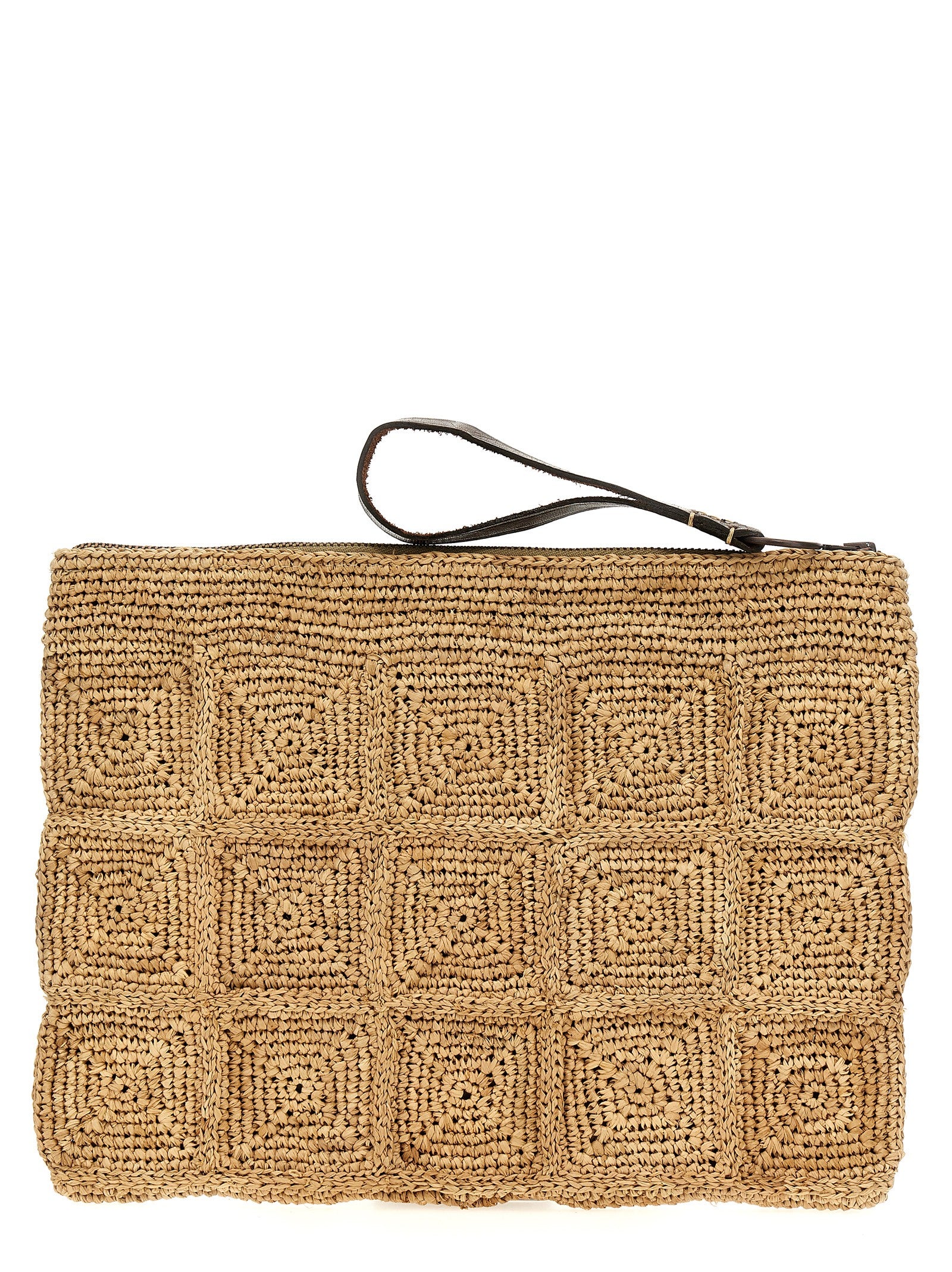 Ibeliv Beige Raffia Clutch Bag