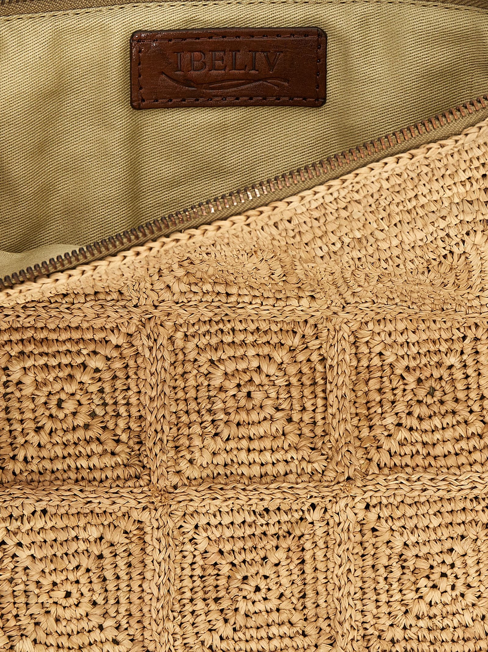 Ibeliv Beige Raffia Clutch Bag