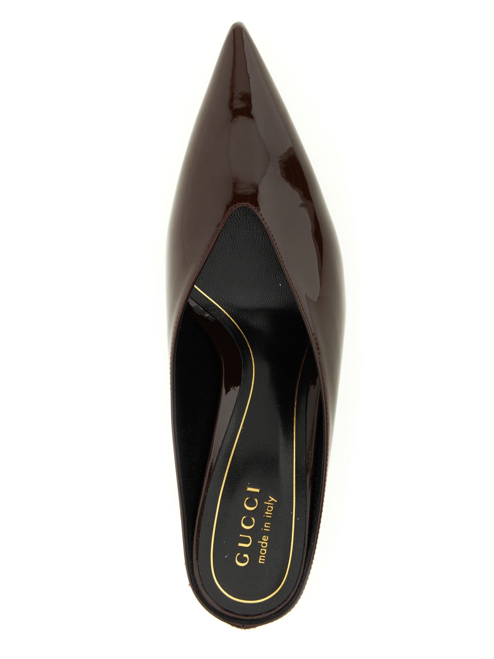 Gucci Bordeaux Calfskin Mid Heel Pumps