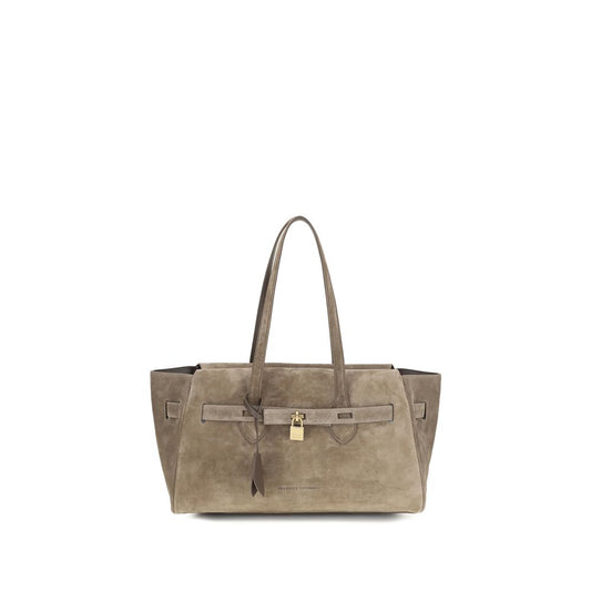Brunello Cucinelli Beige Suede Leather Shoulder Bag