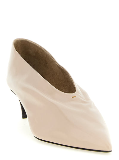 Khaite Beige Calfskin Mid Heel Pumps