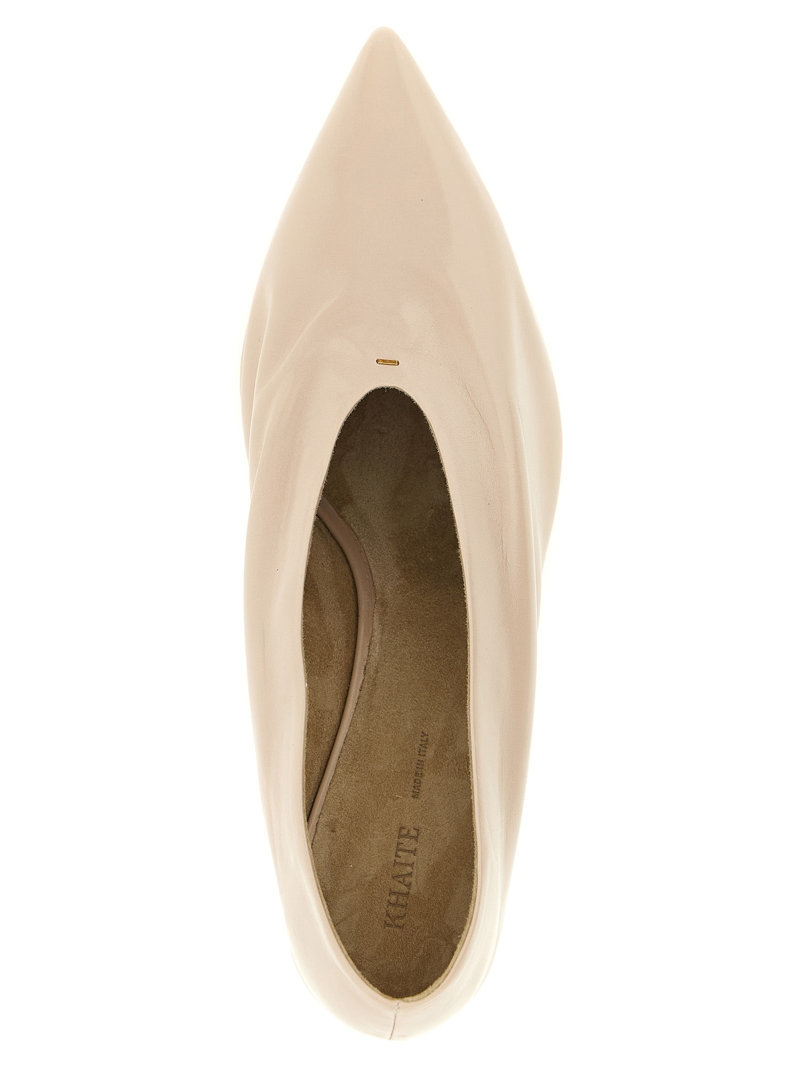 Khaite Beige Calfskin Mid Heel Pumps