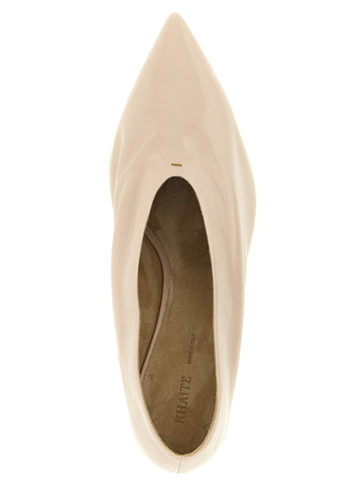 Khaite Beige Calfskin Mid Heel Pumps