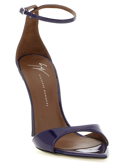 Giuseppe Zanotti Purple Calfskin Stiletto Heel Sandals