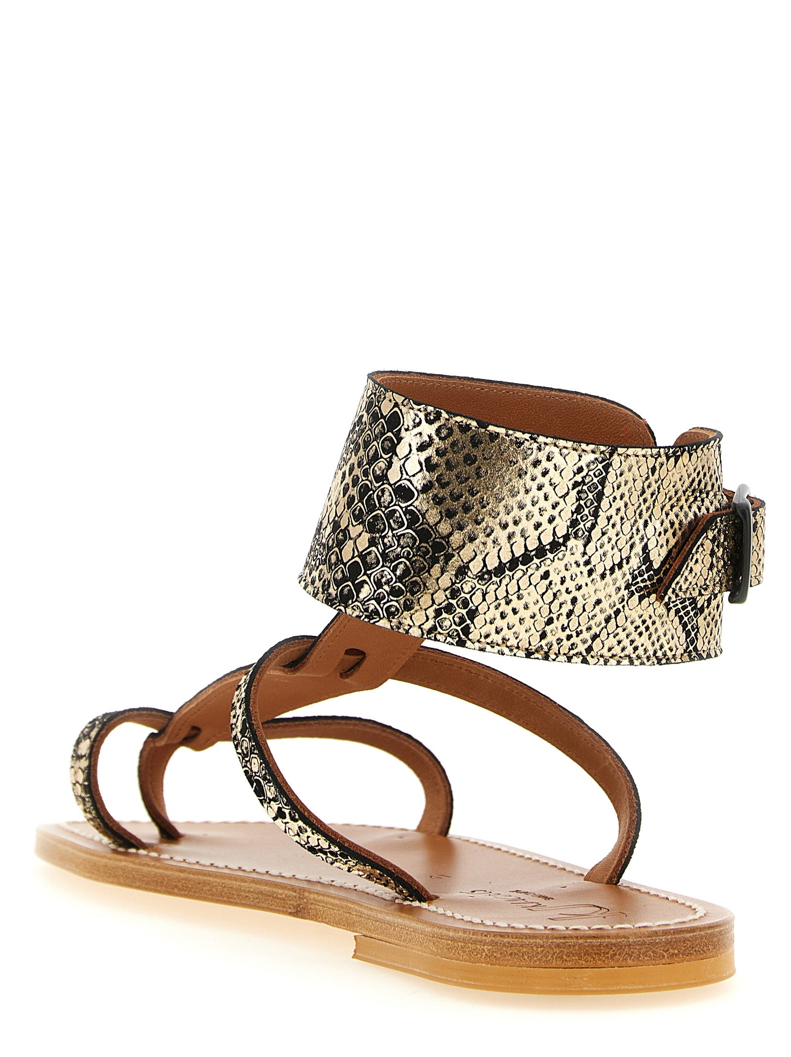 K.JACQUES SAINT TROPEZ Gray Goatskin Flat Sandals