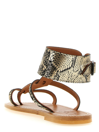 K.JACQUES SAINT TROPEZ Gray Goatskin Flat Sandals