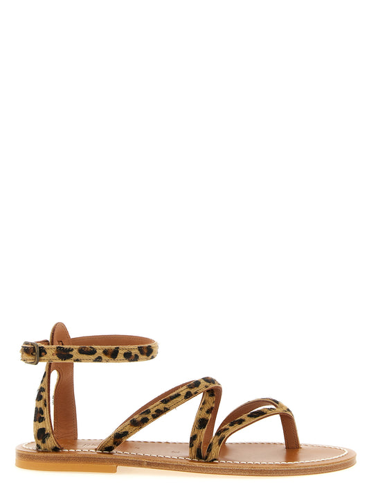 K.JACQUES SAINT TROPEZ Brown Cowhide Flat Sandals
