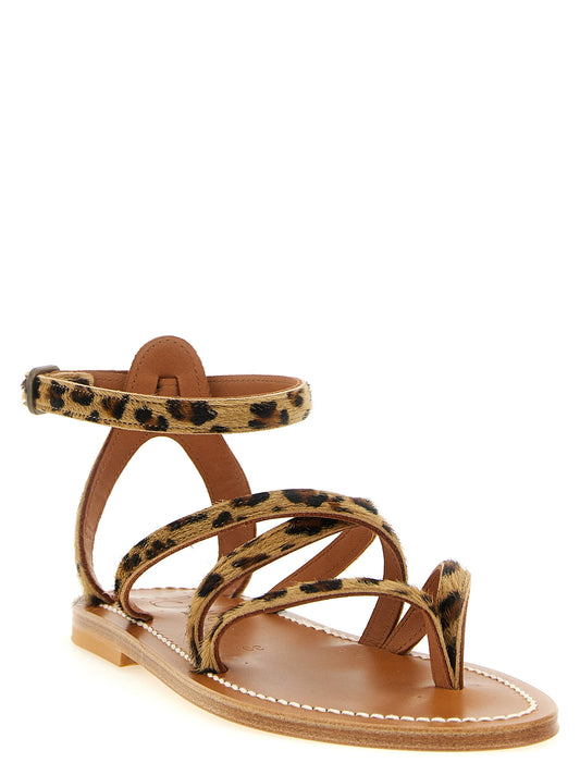 K.JACQUES SAINT TROPEZ Brown Cowhide Flat Sandals
