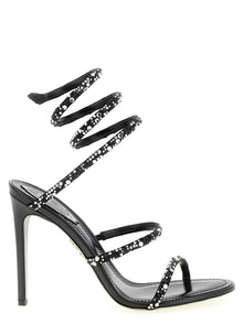 RENE CAOVILLA Bicolor Viscose Stiletto Heel Sandals