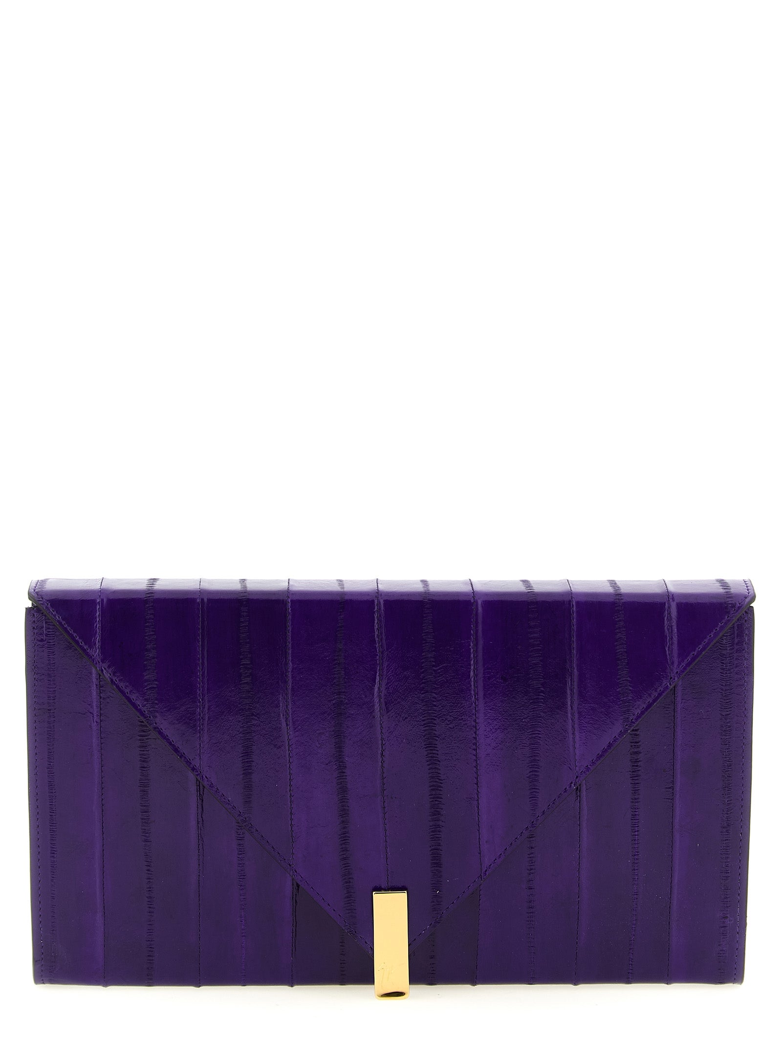 Giuseppe Zanotti Purple Leather Clutch Bag