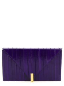 Giuseppe Zanotti Purple Leather Clutch Bag