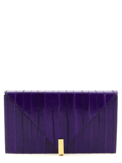 Giuseppe Zanotti Purple Leather Clutch Bag