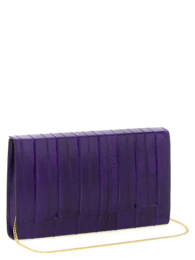 Giuseppe Zanotti Purple Leather Clutch Bag