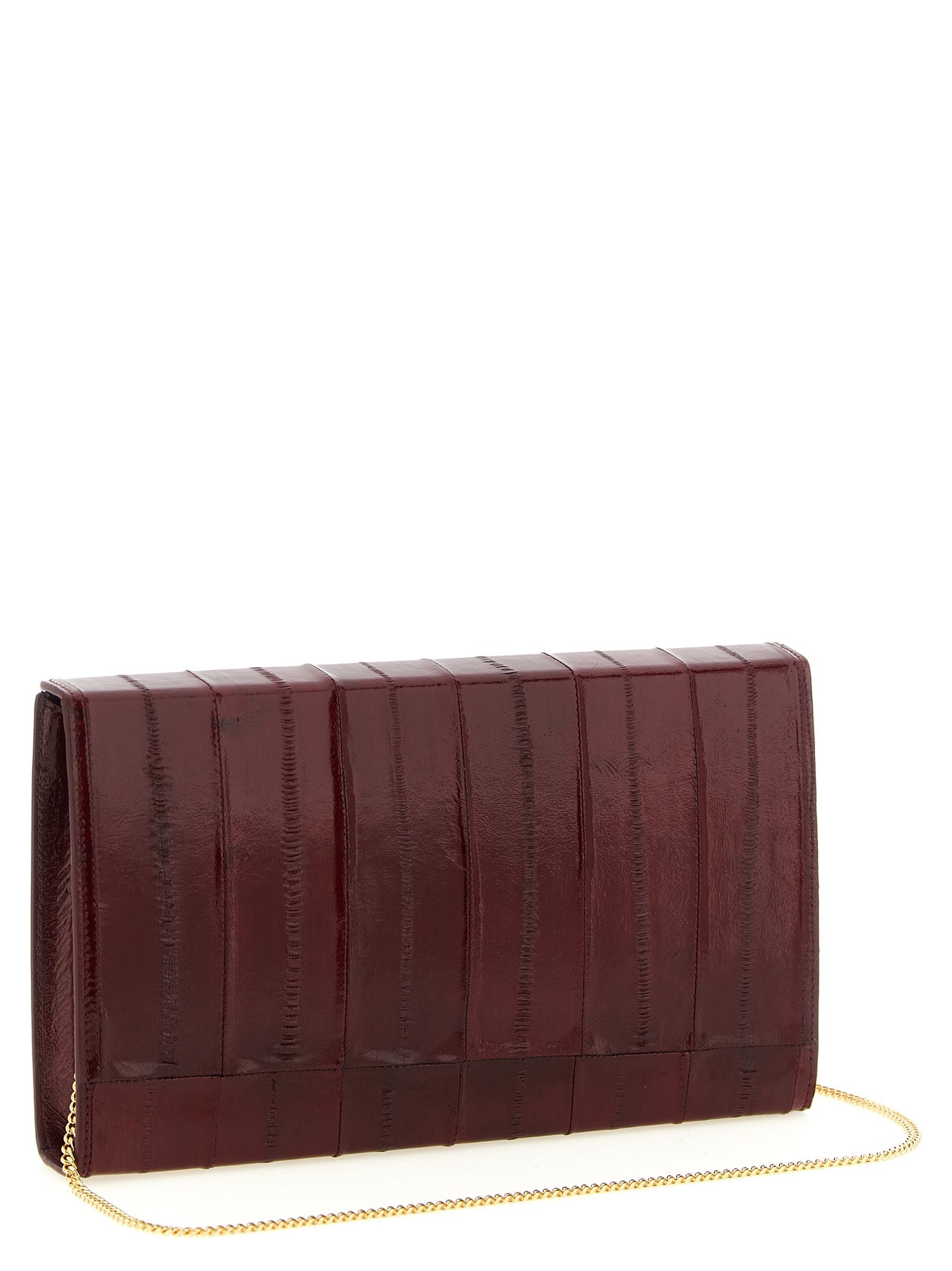 Giuseppe Zanotti Bordeaux Leather Clutch Bag