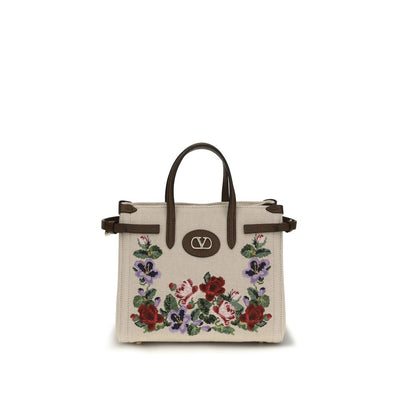 Valentino Garavani Beige Linen Handbag