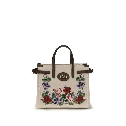 Valentino Garavani Beige Linen Handbag