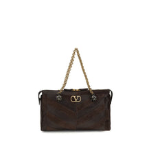 Valentino Garavani Brown Calf Leather Bos Taurus Shoulder Bag