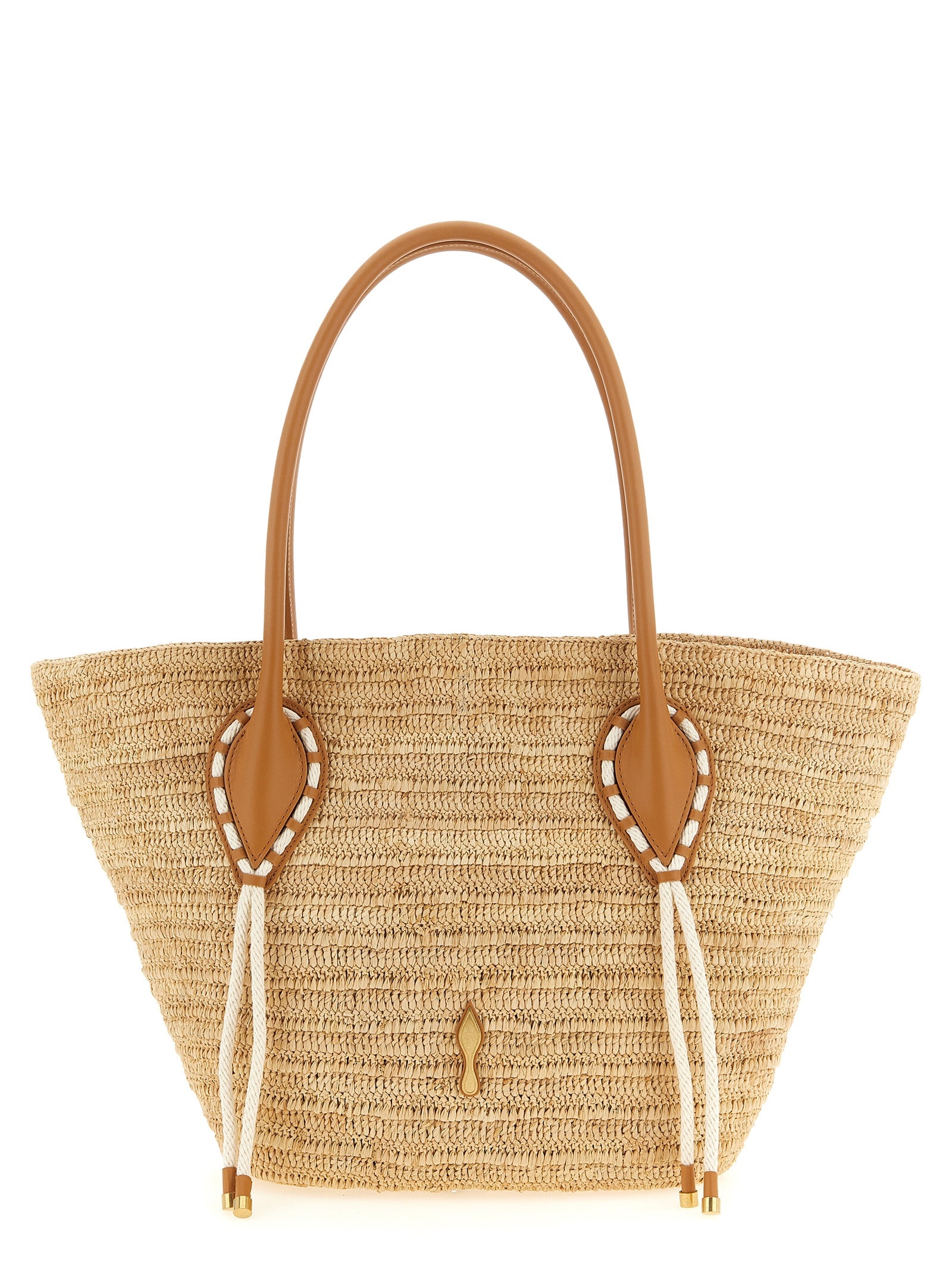 Christian Louboutin Beige Raffia Tote Bag