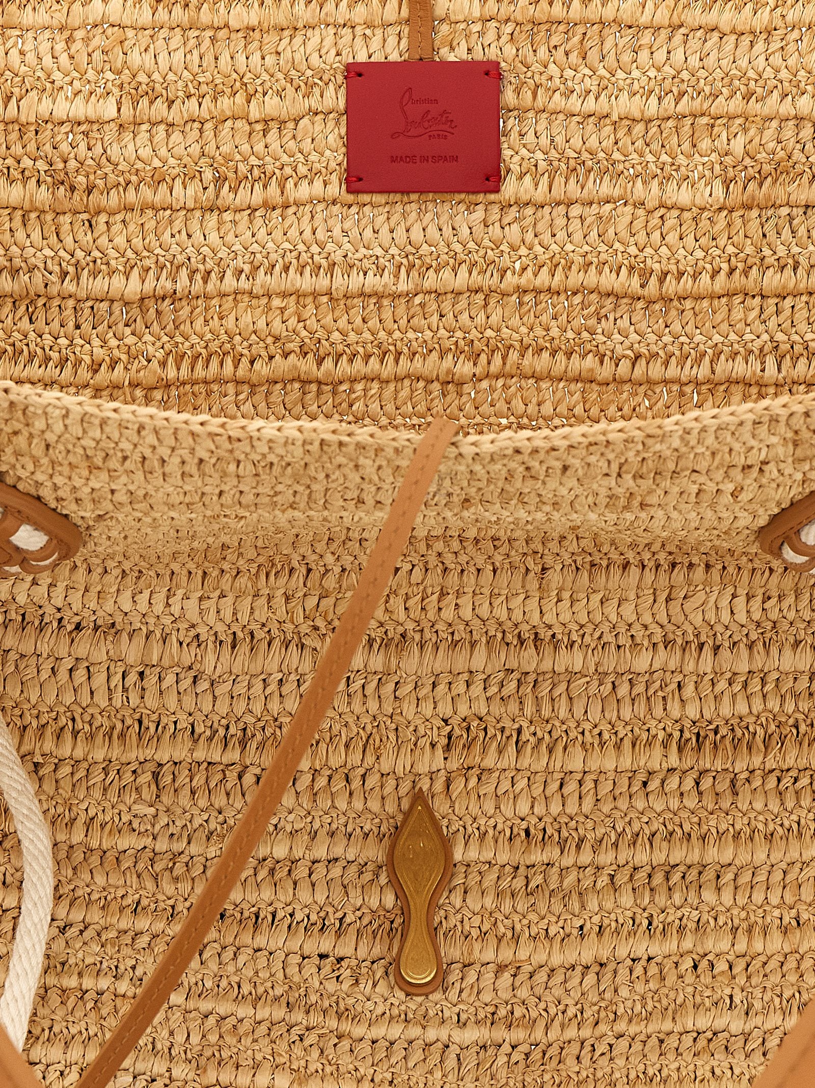 Christian Louboutin Beige Raffia Tote Bag