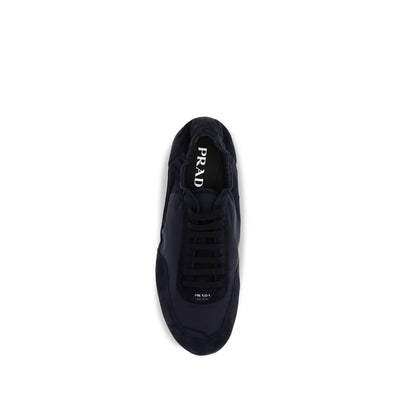 Prada Blue Calf Leather Bos Taurus Athletic Sneakers