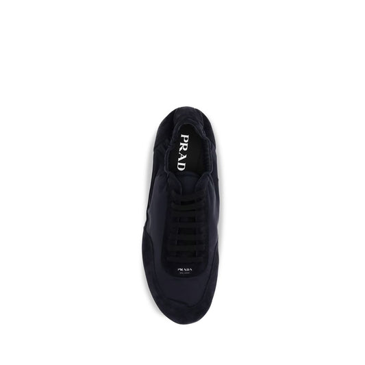 Prada Blue Calf Leather Bos Taurus Athletic Sneakers