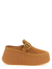Chloé Beige Calfskin Wedge Sandals