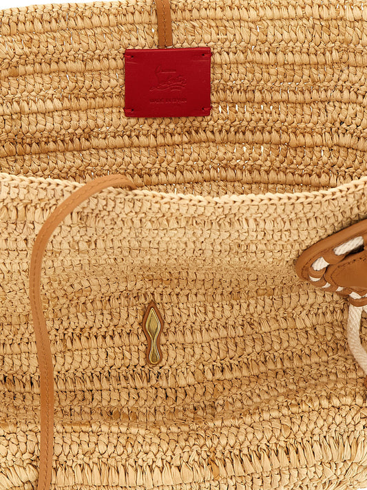 Christian Louboutin Beige Raffia Tote Bag