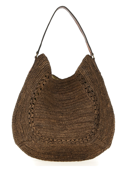 Ibeliv Brown Raffia Shoulder Bag