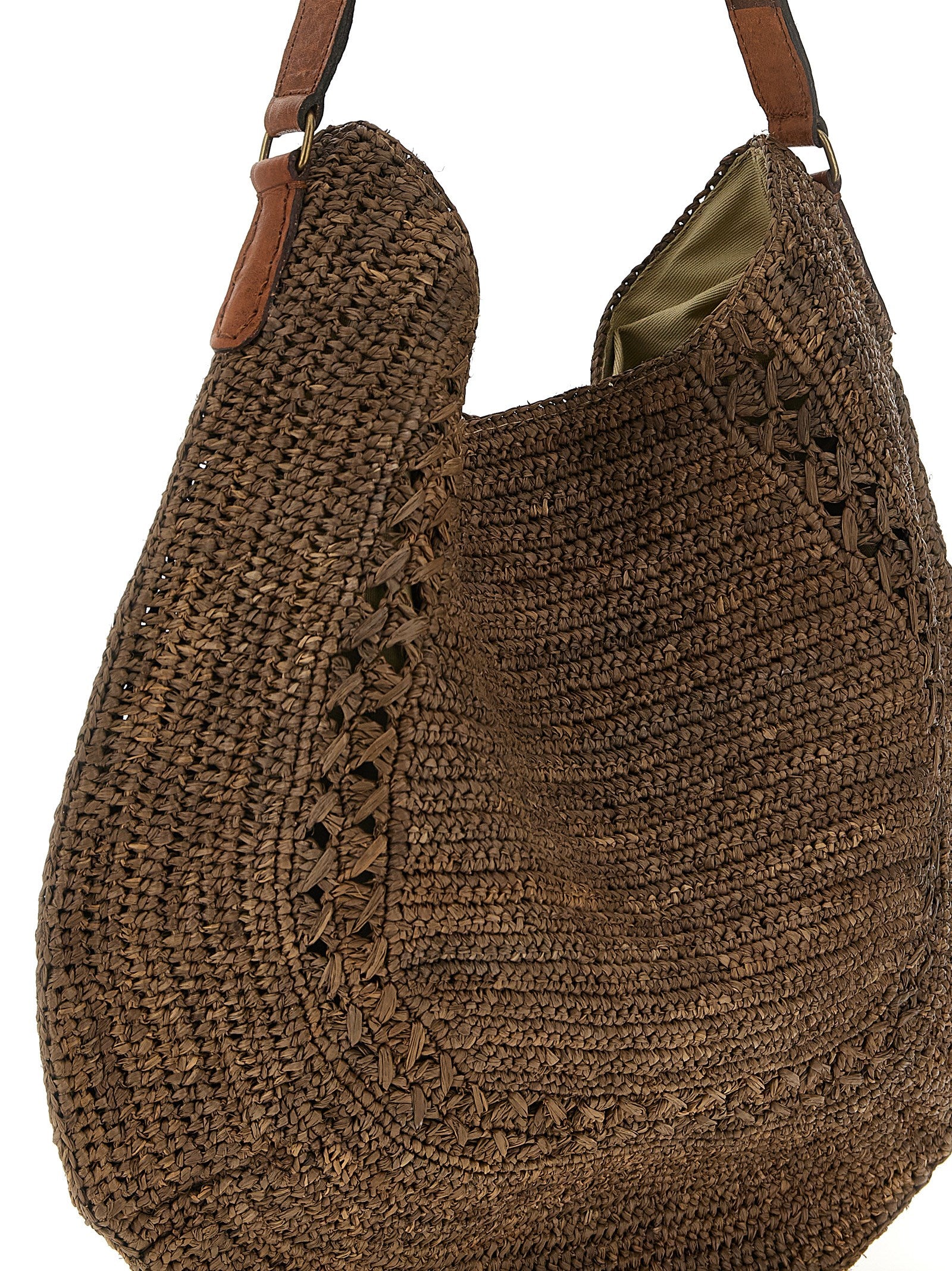 Ibeliv Brown Raffia Shoulder Bag