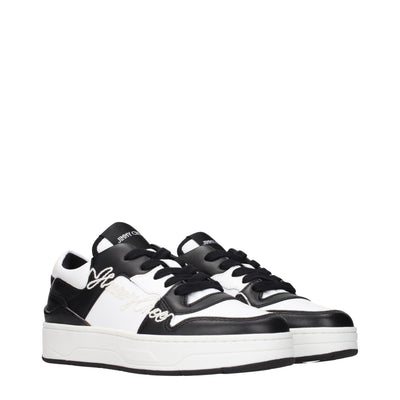 Jimmy Choo Black Leather Low Top Sneakers