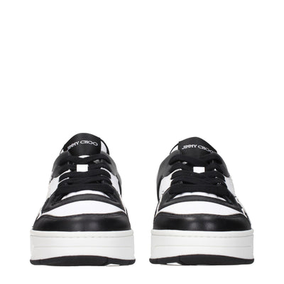 Jimmy Choo Black Leather Low Top Sneakers