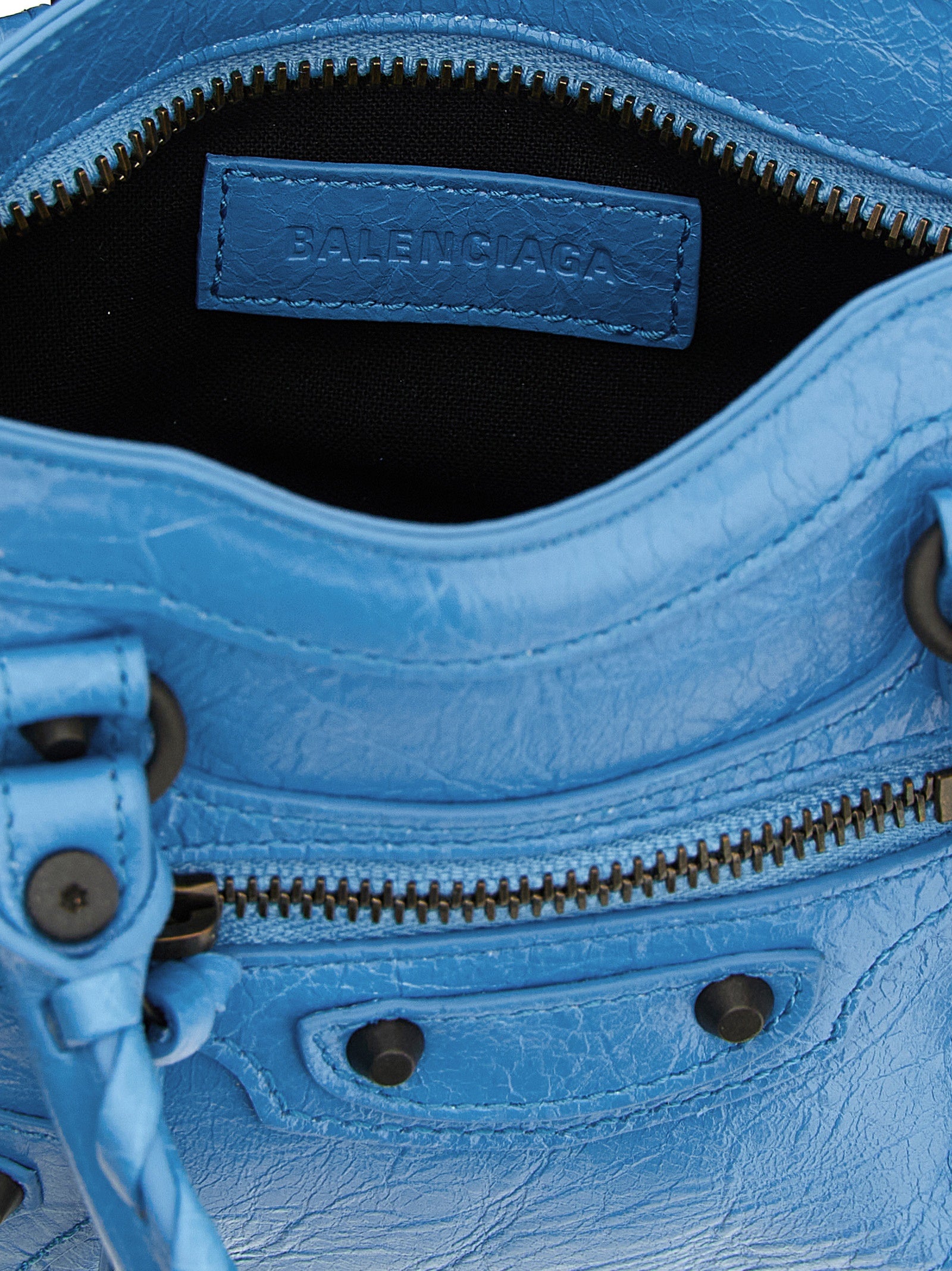 Balenciaga Blue Lamb Leather Handbag