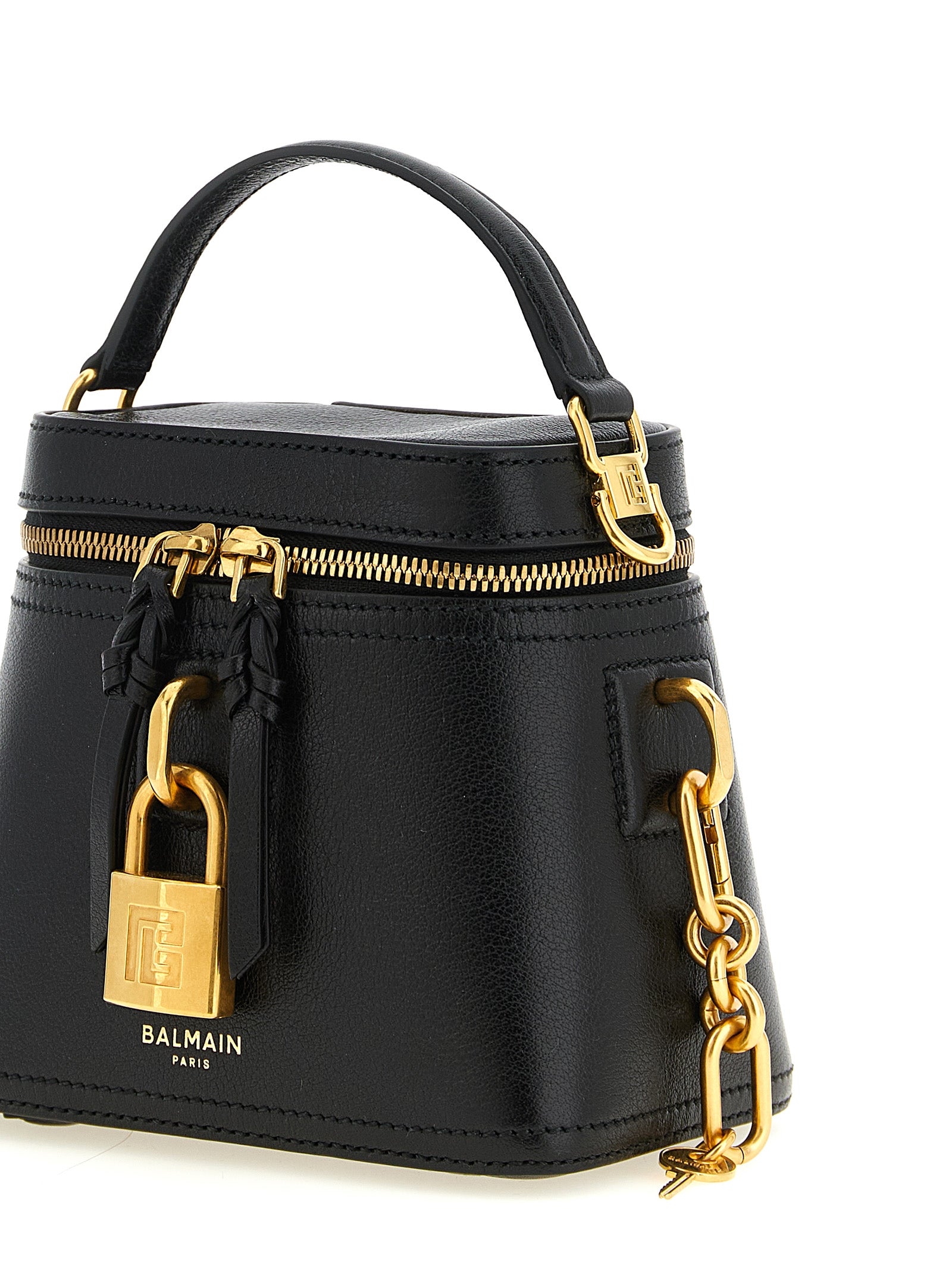 Balmain Black Calfskin Handbag