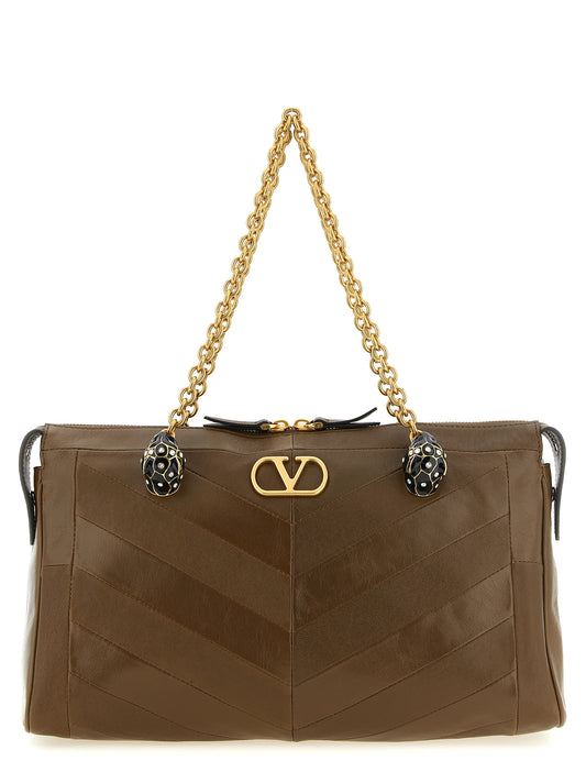 Valentino Garavani Brown Lamb Leather Shoulder Bag