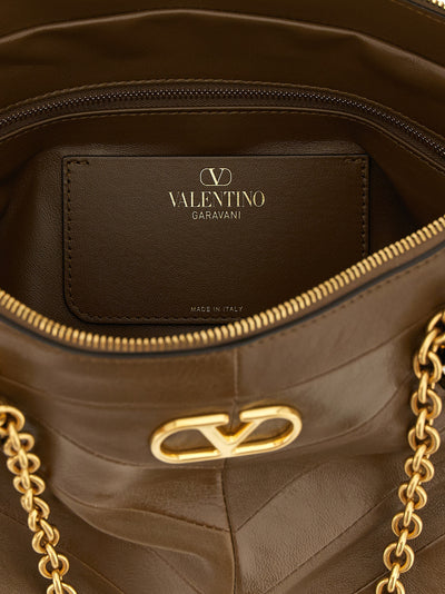 Valentino Garavani Brown Lamb Leather Shoulder Bag