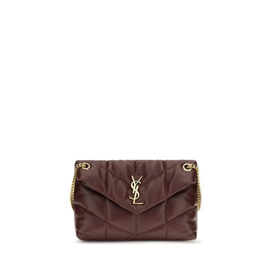 Saint Laurent Bordeaux Lamb Leather Shoulder Bag