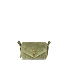 Saint Laurent Bicolor Suede Leather Shoulder Bag