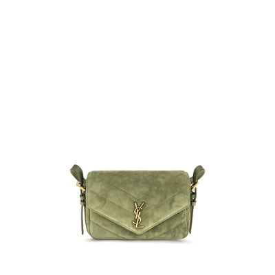 Saint Laurent Bicolor Suede Leather Shoulder Bag