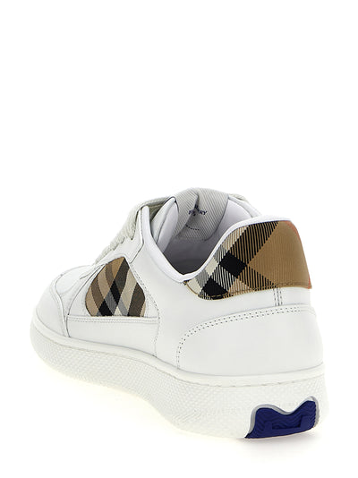 Burberry Beige Leather Low Top Sneakers